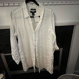 Women’s, Shirt, TAHARI, Size L, White, NWT